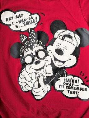 Disney CHANEL Mickey Mouse Graphic Sweatshirt Red Crewneck Cartoon Streetwear